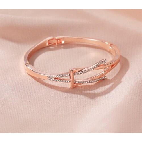 Dubai crystal bracelet cute romantic geometric stitching zircon bracelet woman gift female girlfriends bracelet jewelry