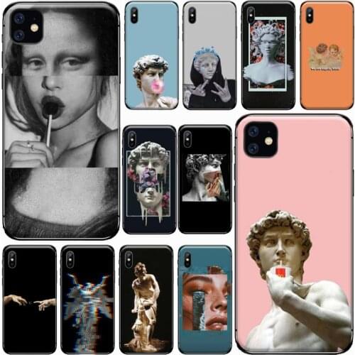 Vintage Plaster Statue David aesthetic Art Phone Case for iPhone 11 12 pro XS MAX 8 7 6 6S Plus X 5S SE 2020 XR