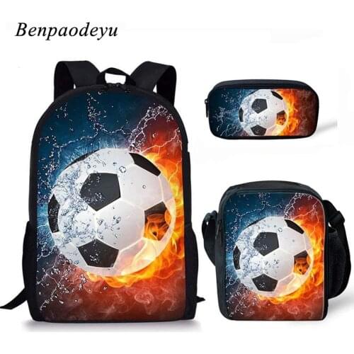 Kids school bags for boys teenagers backpack fashion cool footballs pattern children bags men Women work travel laptop backpack
