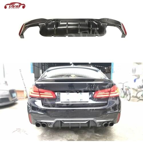 Dry Carbon Fiber Rear Lip Diffuser For BMW 5 Series G30 G38 M Sport 2017-2020 M5 Competitive Style Back Bumper Hugger Spoiler