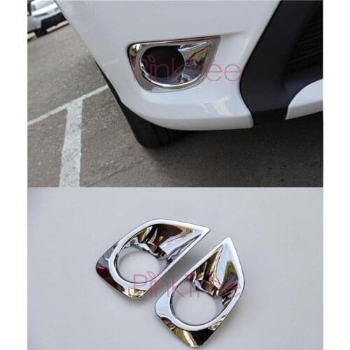For Toyota Vios 2014 2015 Chrome Side Wing Front Fog Lamp Cover Light Trim Panel Bumper Car Styling