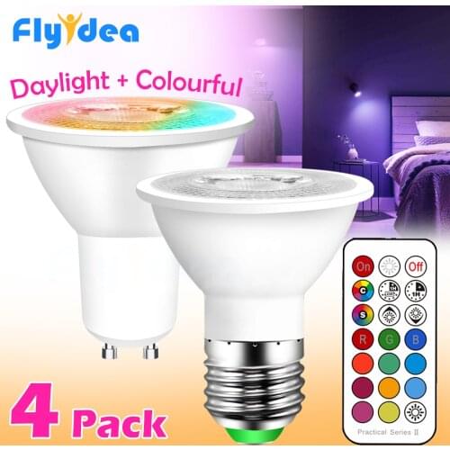 GU10 LED Lamp E27 Smart Light Bulb Color Spotlight Neon Sign RGB tape With Controller LightLighting COB220V Dimmable Night Light