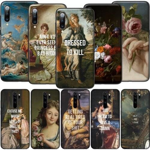 GX51 Classic Painting Flower Aesthetic Soft Silicone Case for Redmi Note 4X 5 5A Prime 6 6A 7 7A 8 8A 8T 9 9A 9C 9S Pro Lite