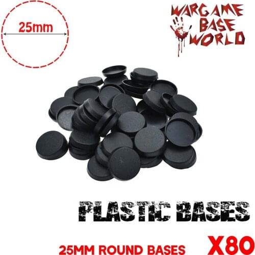 Gaming Miniatures bases 80pcs 25mm round plastic bases