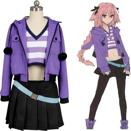 Fate/Apocrypha FA Rider Astolfo Dress Cosplay Costume For Adult Women Men Halloween Carnival Full Set