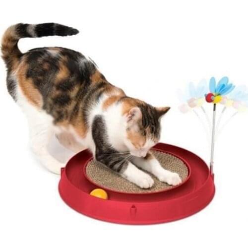 Catit Play Circle Scratching Wall + Ball + Butterfly Cat Toy 437950582