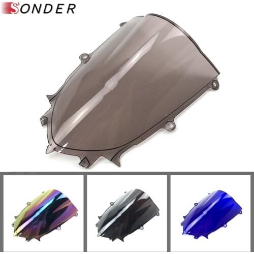 R6 2017 2018 Windshield Windscreen Double Bubble For Yamaha YZF-R6 600 17 18 Motorcycle PC Plastic Black Racing Screen