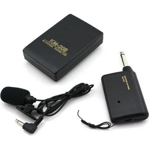 Mini Wireless FM Transmitter Receiver Lapel Clip Mic System Clip-on 3.5mm Stereo Microphones GDeals