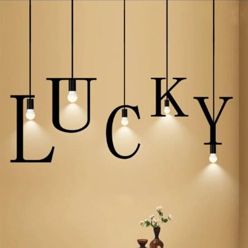 1Pc Creative Hanging DIY Alphabetic Numbers Chandelier Nordic Decorative English Figure Pendant Lamp
