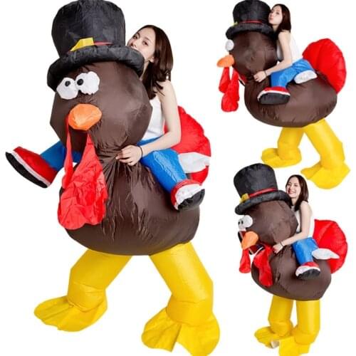 Thanksgiving Turkey Rider Adult Cosplay Inflatable Suit Festive Party Clothing