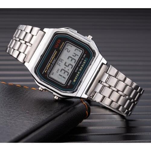 2020 New Digital Watches for Men Luxury Gold Belt Watch Mens Business Clock Multifunction LED Sports Watch Erkek Reloj Relogio