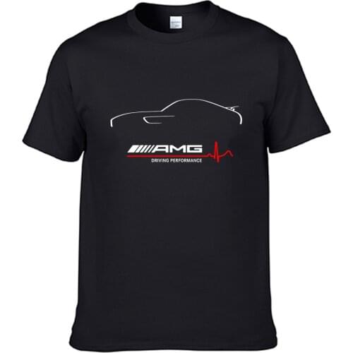 New Arrival Amg Car Logo Red Line Summer Print T Shirt Clothes Popular Shirt Cotton Tees Amazing Short Sleeve Unique Unisex Tops