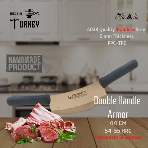 ATASAN Cleaver Curved Chef Knife Kitchen Knives Handmade High Quality Professional Stainless Steel Steak Mince Knife Kebap