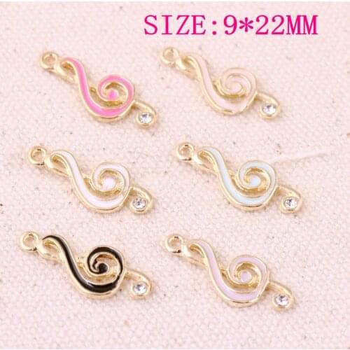 Wholesale Enamel Jewelry Charms 120PCs Trendy Music Logo DIY Bracelet Necklace Floating Pendant Charm Ornament Accessories
