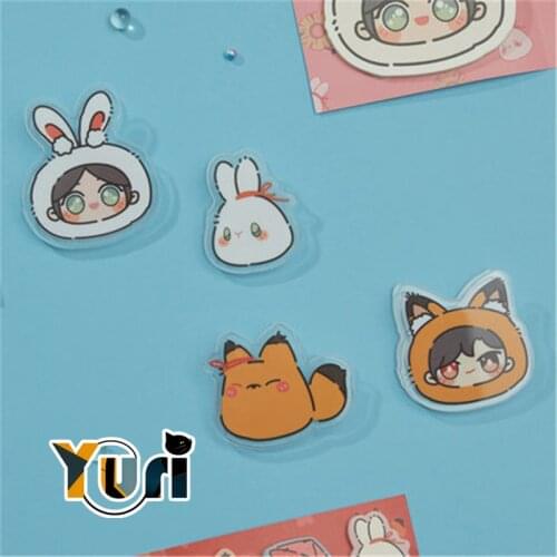 Original Tian Guan Ci Fu TGCF Fox Rabbit Hua Cheng Xie Lian Acrylic Clip Sa