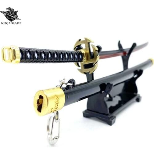 Bleach Sword Kurosaki Ichigo Zangetsu Blade Hollow Allankar Vizored Getsuga Tenshou Zanpakutou Small Metal Knife Model Keychain