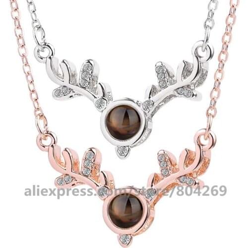 Projection 100 Languages I Love You Necklace For Women Love Memory Wedding Pendant Necklace Choker Gift for Lover Necklace