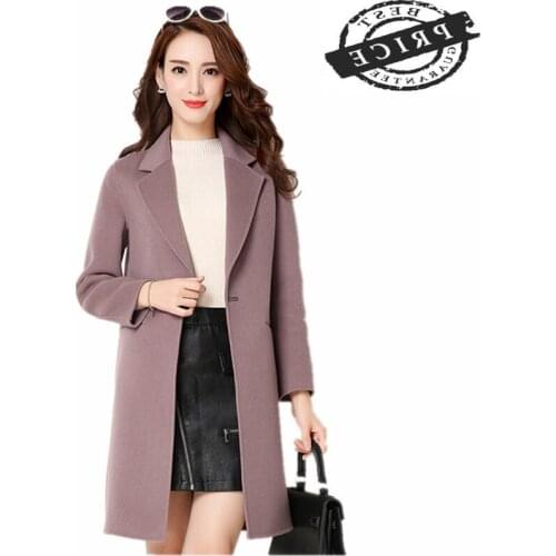 Coat 100% Woolen Women Long Slim Overcoat Jacket Winter Warm Casaco Feminino Single Button Female Abrigos Mujer CJ320