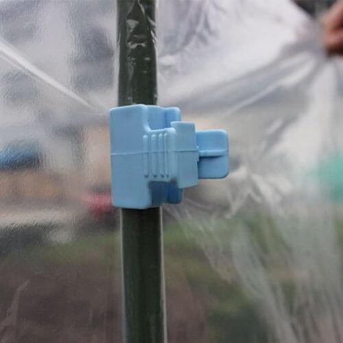 Plastic Pipe Greenhouse Windproof Clip Clamp Plant Stakes PP Cover Accessories Mesh Shade 16mm Film 10Pcs Row Netting Hoop Clips
