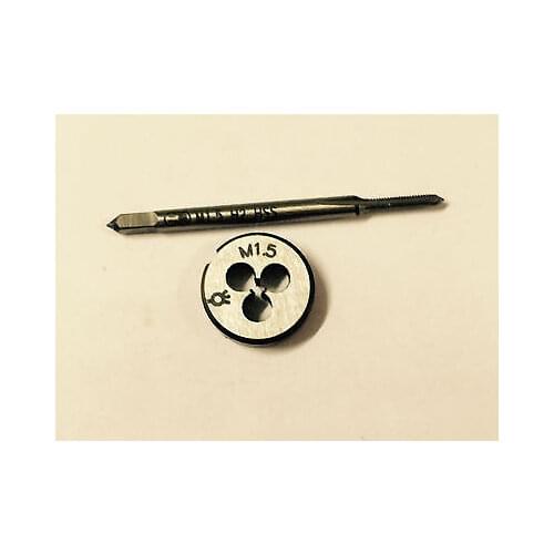 1pc HSS Machine M1.5 X 0.35mm Plug Tap and 1pc M1.5 X 0.35mm Die Threading Tool