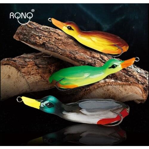 RQNQ 1PCS Fishing Lure Duck Soft Bionic Artificial Bait 3D Eyes 21g 10cm Outdoor Seawater Freshwater Fishing