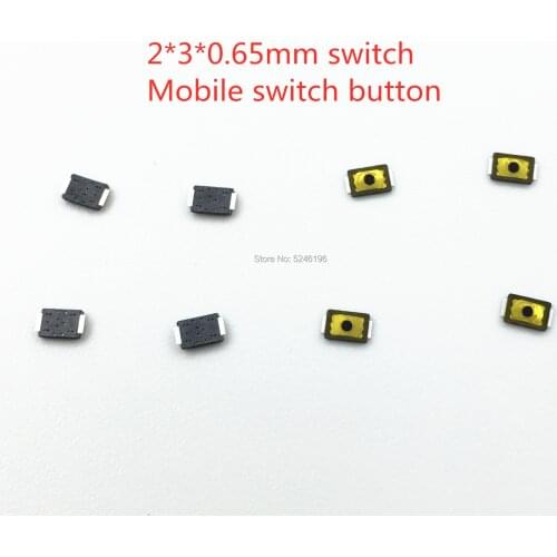 5-50pcs 2*3*0.65MM 2x3x0.65MM Tactile Push Button Switch Tact 2 Pin Micro Switch SMD for Mobile Phone Camera