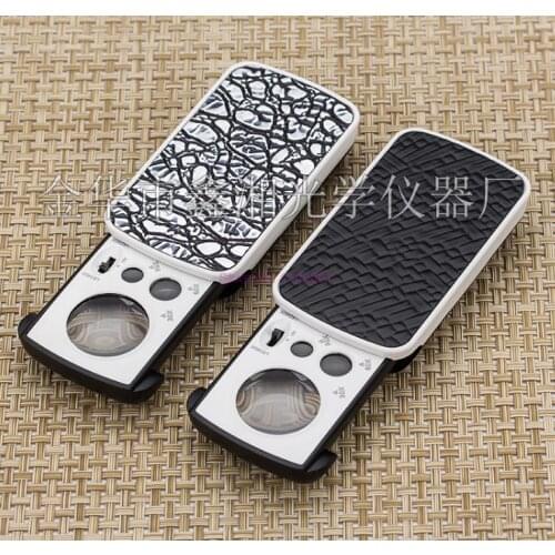 40pcs Magnifying Glass 30X 60X 90X Magnifier Jewelry Appraisal Reading High Magnification Acrylic Optical Lens Loupe With LED UV