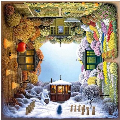 Four Seasons Cycle Diamond Painting Scenic Spring Summer Autumn Winter Round Full Drill 5D Nouveaute DIY Mosaic Embroidery Gifts