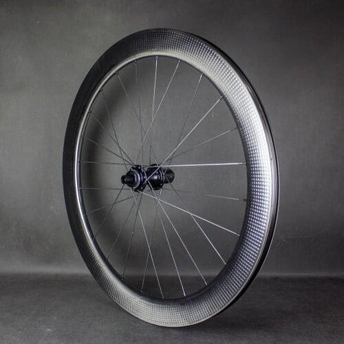 FIERCE Carbon-Wheelset Full Dimple Aerodynamic 58mm Depth 700C R13-D Hub Disc Brake Carbon Thur Axle 24/24H Wheelset Brilliant