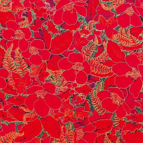 1 yard Cotton Twill Fabric for sewing pathwork, dress, cloth, bedding - Flowers and branch (width=160cm,180g)