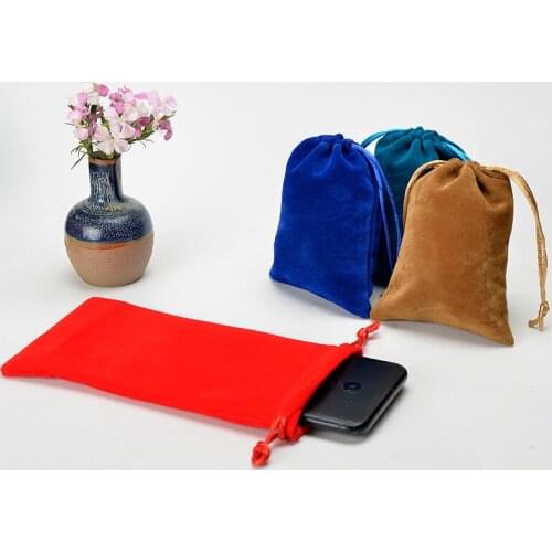 Brand new 10pcs/Lot 13x18cm Drawstring Velvet Bags Jewelry Packaging Display Pouches Christmas New Year Birthday Party Gift Bags