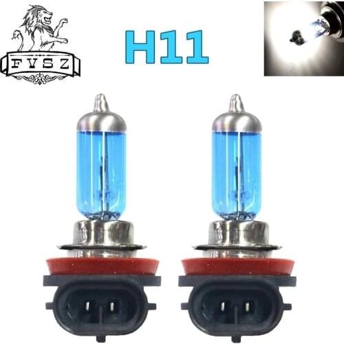 2Pcs H11 55W Super Bright Cars Halogen Lamp Light 5000K White Bulb Auto 12V Front Headlight Fog Headlight