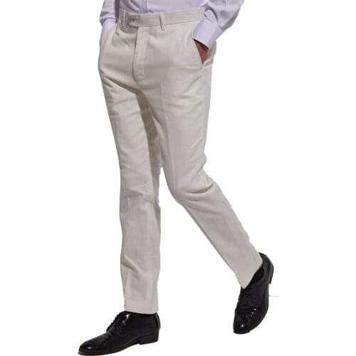2021 Breathable Ivory Linen Cotton Dress Pants Custom Made Trousers Highly Comfortable Fabric Tailor Made Pants For Summer Cool