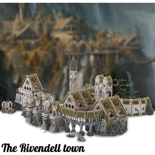 21067+Pcs MOC-62284 UCS Rivendell - Complete Bundle Magic Fairy Town Model Kits Small Particles Building Blocks Toy