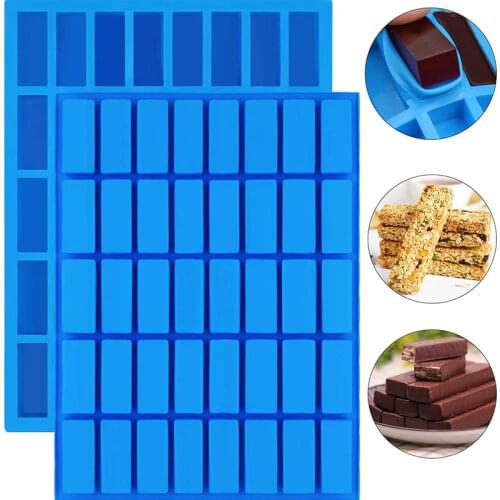 40 Cavity Narrow Rectangle Silicone Caramel Candy Chocolate Bar Mold Truffles Ganache Jelly Praline Brownie ButterIce Cube Tray