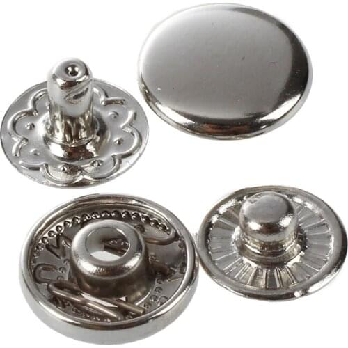 50 x Metal Pushbuttons Rivets Buttons Rivets Silver