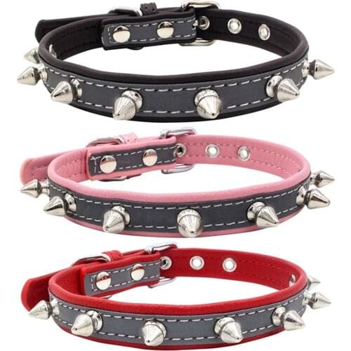 Spiked Studded Small Large Dog Collar Rivet Accessory Hond Neck Strap For Puppy Necklace Leather PU Pitbull Bulldog Pet Supplies