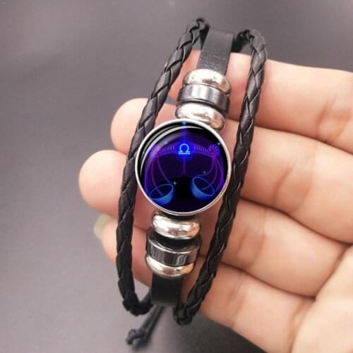 12 Constellation Bracelet Zodiac Sign Braided Leather Bracelet Scorpio Women Bracelet New Charm Punk Man Virgo Armband Jewe G3H9