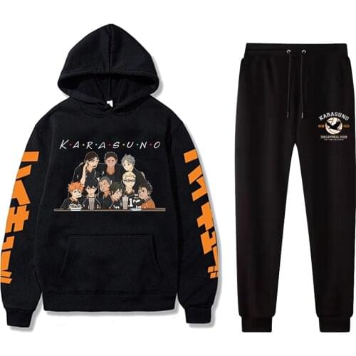 Anime Haikyuu Hoodie Pants Casual Men Women Bokuto Manga Shoyo Volleyball Tracksuits Casual Jogging Suits Harajuku