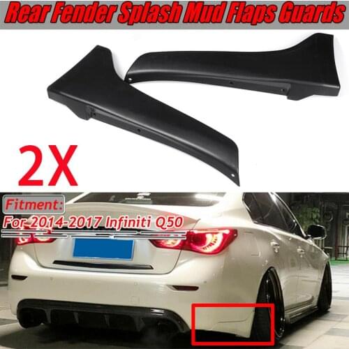 Rear Apron Cap Bumper lip Fender Mud Flaps Trim For 2014-2017 Infiniti Q50 S