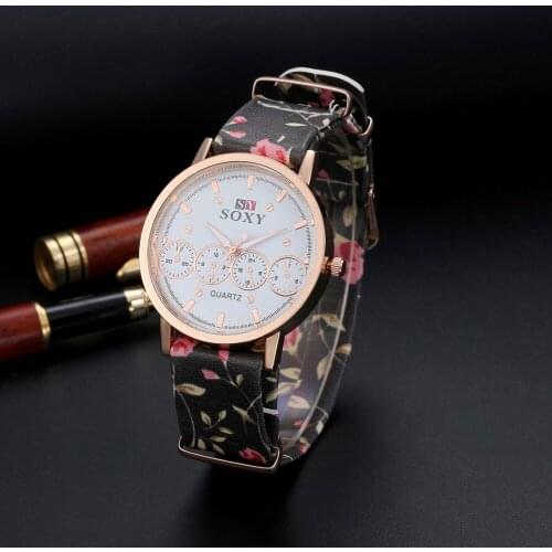 Women Luxury Brand Watch SOXY Fashion Gold Watch Women Dress Leather Quartz Watch Ladies Hour Clock Ladies Gift Relogio Feminino