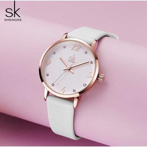 Shengke Modern Fashion Womens Watches Female Quartz Watch Female Casual Wristwatch Waterproof Wristwatch Gift
