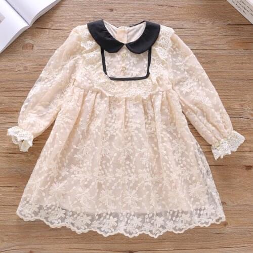 Cute Baby Girls Dresses Lace Kids Clothes Baby Birthday Party Ladylike Dress New Autumn Children Clothing for 6 8 10 12 Years