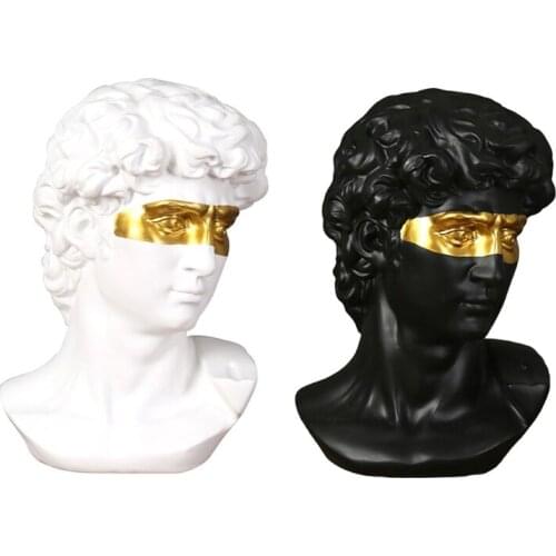 Sketch Model Blindfold David Statue Resin Desktop Ornaments Sculpture Miniature Figurines David Character Nordic Art
