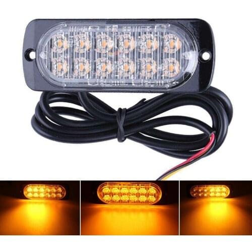 Flash Warning Signal Light Strobe Driving Fog Lamp 12SMD Truck Car Motorcycle Boat Universal Ultra-thin Car Accessories