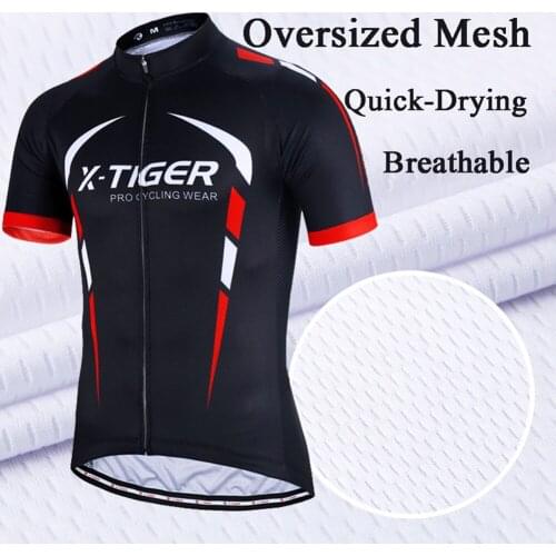 2 Colors Summer Mens Cycling Jersey Shirt Bike Shirts Quick-Dry Breathable Bicycle Tops with 3 Rear Pockets