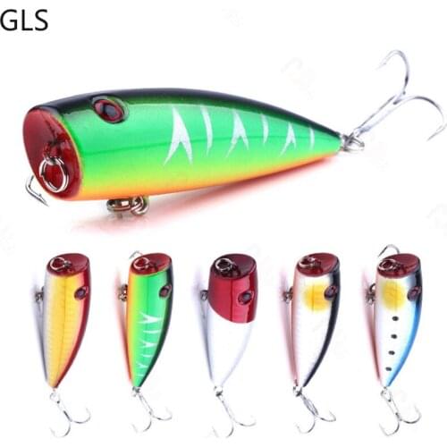 GLS Brand For Artificial Popper Fishing Lures 9G/7CM Floating Lifelike Hard Bait Saltwater/Freshwater Wobbler Fake Bait