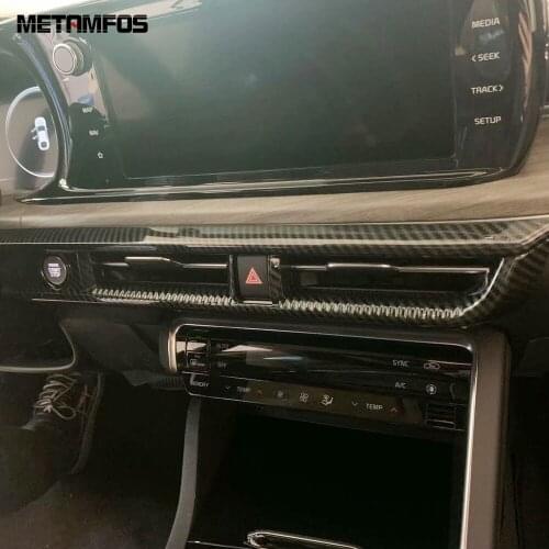 For Kia Optima 2021 2022 Center Control Air Condition Flow Vent Outlet Cover Trim Carbon Fiber Interior Accessories Car Styling