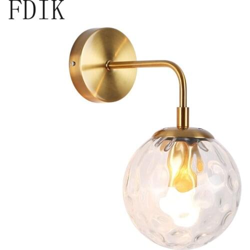 Nordic Minimalist Led Wall Lamp for Living Room Loft Aisle Bedroom Bedside Modern Creative Water Pattern Glass Sconce Wall Light
