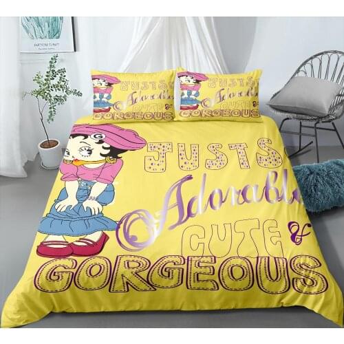 Cartoon Bed Girl Bedding Set Comfortable Linen Duvet Cover Sexy Ladies Home Bed Linen Cover Single/double King 2/3